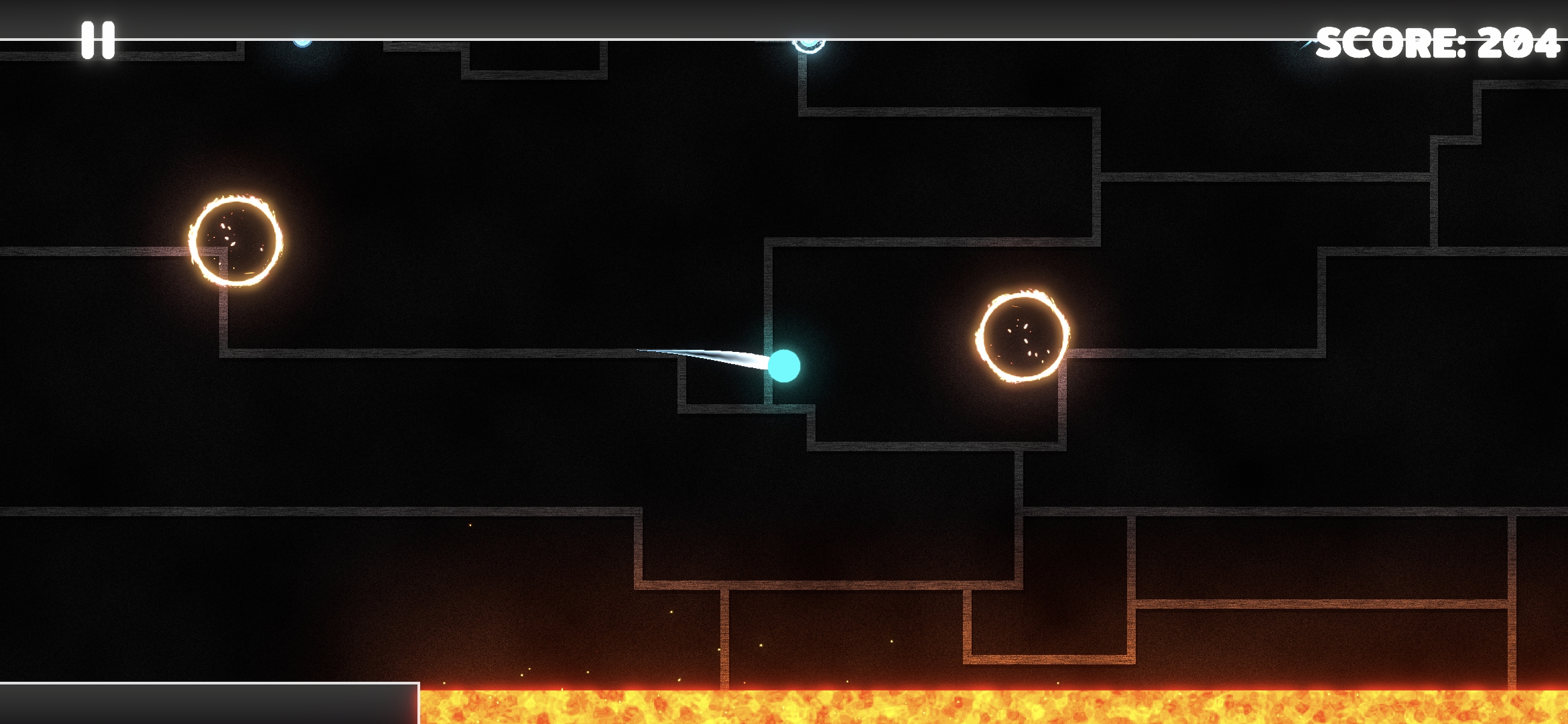 Gameplay screenshot of Swing Master - Rope Game showing the character swinging from a rope.